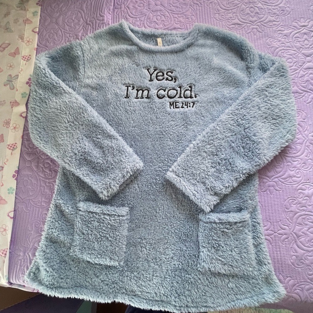 Cozy Blue Fleece Pullover